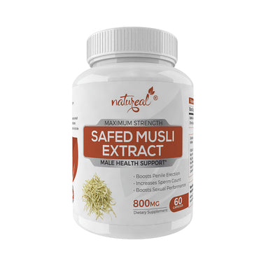 Natureal Safed Musli Extract 800mg Capsule bottle of 60 capsules