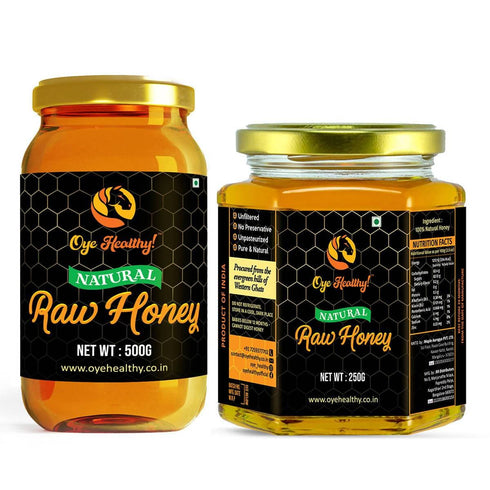 Oye Healthy Natural Raw Honey Combo Pack of 2 |500g + 250g