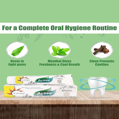 Dr. Morepen Active Smile Toothpaste with Bamboo Brush