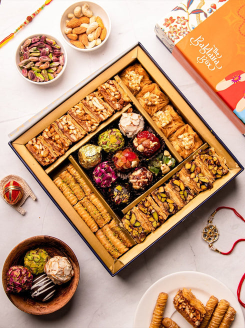 The Baklava Box Regalia Gift Box With Indian Sweets