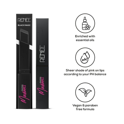 Renee Madness PH Stick 3gm | Black Lipstick Pink Pay Off