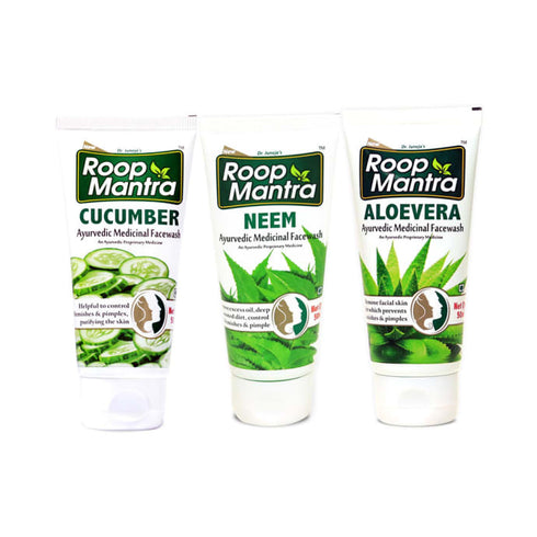 Roop Mantra Combo Pack of Cucumber Face Wash 50ml, Neem Face Wash 50ml & Aloevera Face Wash 50ml