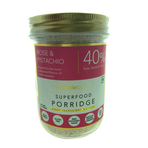 The Nibble Box Rose and Pistachio Almond Flour Superfood Porridge Instant Breakfast Mix