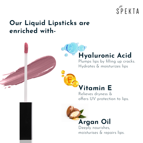Spekta Combo Set Of 5 Transfer Proof Liquid Matte Lipsticks 6ml *5