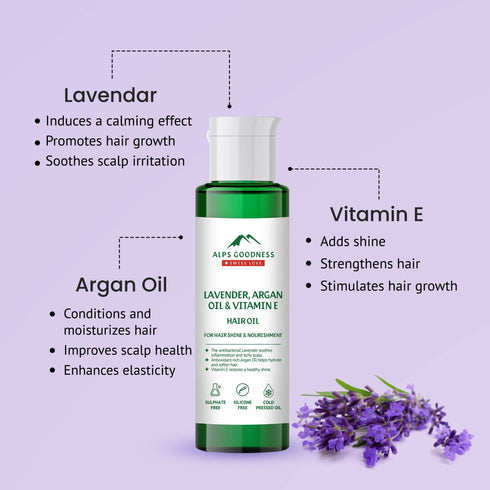 Alps Goodness Lavender Argan Oil and Vitamin E Hair Oil
