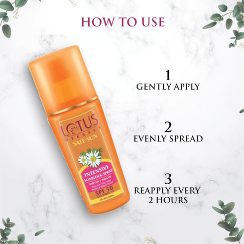 Lotus Safesun Intensive Sunscreen Spray Spf 50 Uva Index 16