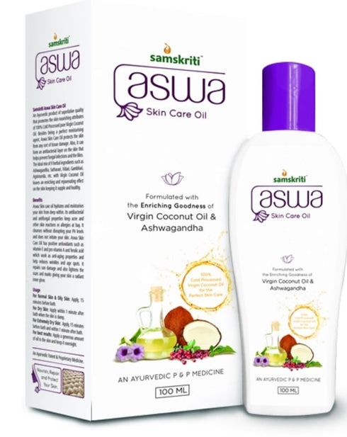Samskriti Aswa Skin Care Oil,bottle of 100 ml Oil
