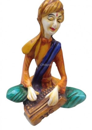 Person With Folding Harmonium Made Up Of Ploy Stone