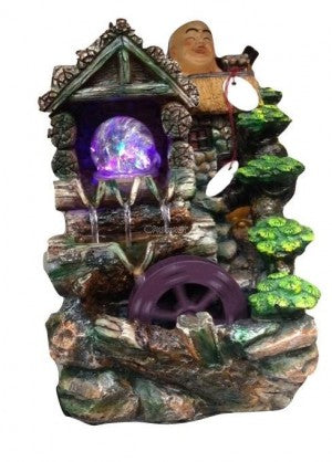 Water Fall With Laughing Buddha Made Up Of Poly Stone