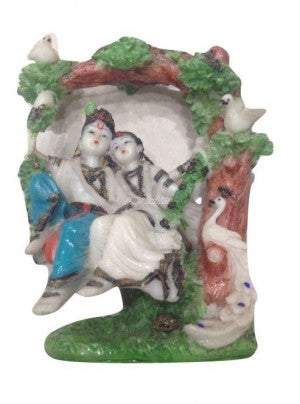 Radha Krishna Cradle Made Up Of Fibre And Poly Stone