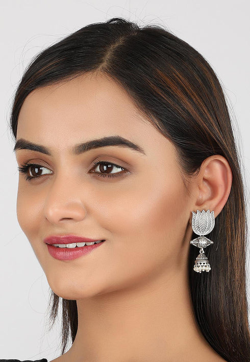 Lotus Jhumka Style Earrings 20g