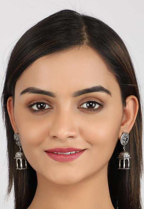 Temple Style Oxidised Earrings 20g