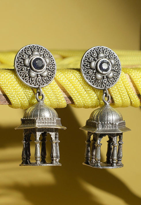 Temple Style Oxidised Earrings 20g