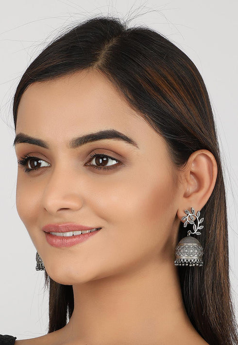 Silver Look Alike Jhumka Style Earrings 25g