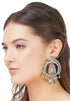 Temple Jhumka Style Earrings with Ear Chain 20g