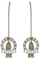 Temple Jhumka Style Earrings with Ear Chain 20g