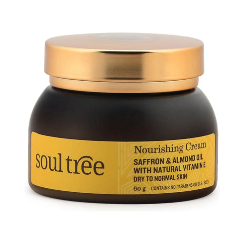Soul Tree Saffron and Almond Oil with Natural Vitamin E Nourishing Cream 60g