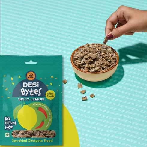 Go Desi Spicy Lemon Bytes | Sun-dried Lemon Snack Pack of 10
