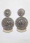 White Stone Studded Oxidised Earrings 25g