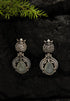 Grey Stone Studded Oxidised Earrings 15g