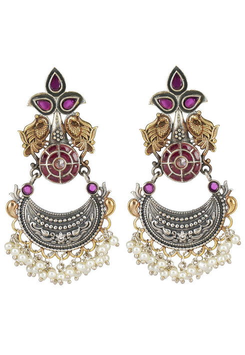 Silver and Multicolor Oxidised Earrings 25g