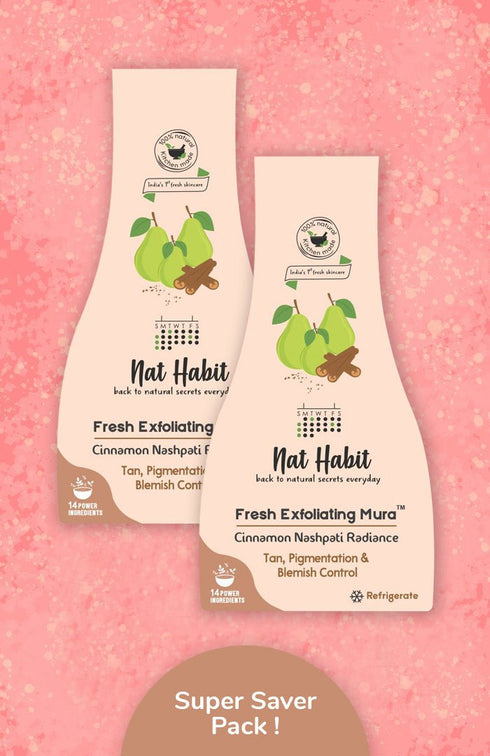 Nat Habit Cinnamon Nashpati Radiance Exfoliating Mura Twin Pack 25g Each