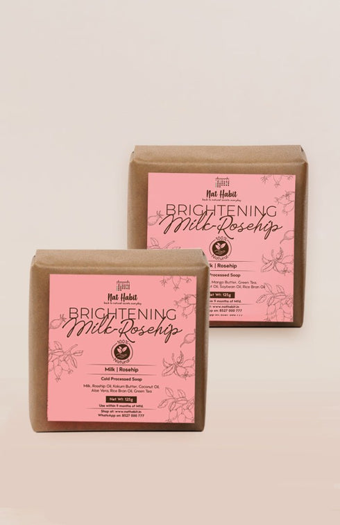 Nat Habit Cold Processed Brightening Milk Rosehip Soap (Pack Of 2) 125g Each