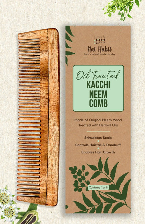 Nat Habit Dual Tooth Kacchi Neem Comb 50g