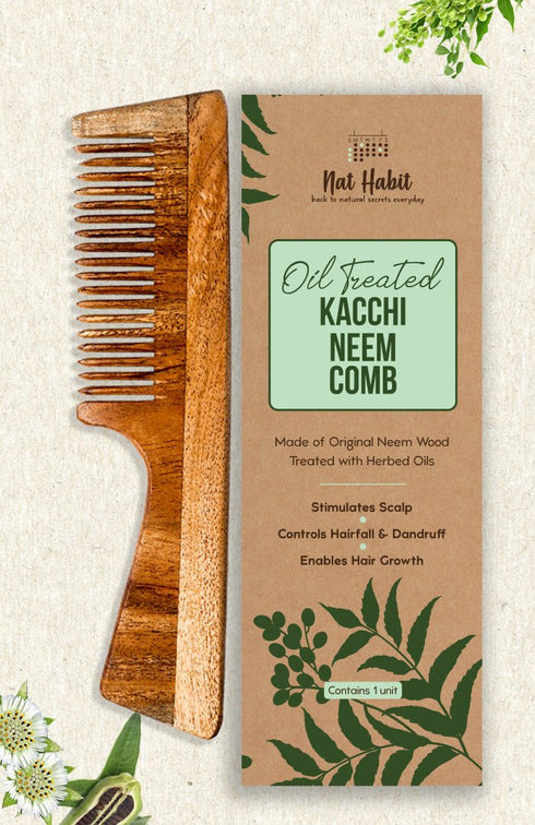 Nat Habit Fine Tooth Kacchi Neem Comb 50g