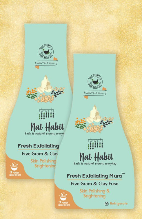 Nat Habit Five gram Clay Fuse Exfoliating Mura Twin Pack 25g Each