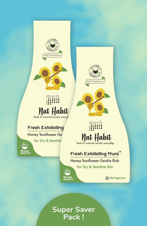 Nat Habit Honey Sunflower Exfoliating Mura (Pack Of 2) 25g Each