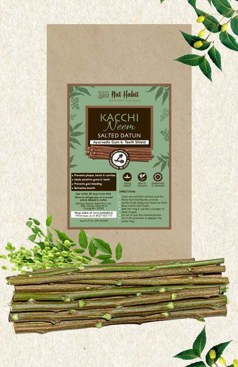 Nat Habit Kacchi Neem Salted Datun (Pack Of 2) 115g each