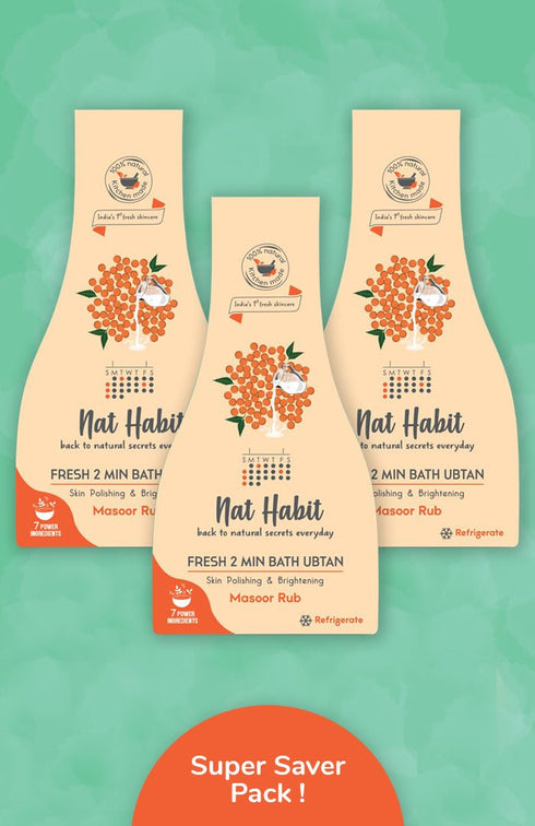 Fresh Masoor Rub Bath Ubtan (Pack Of 3) 80g Each