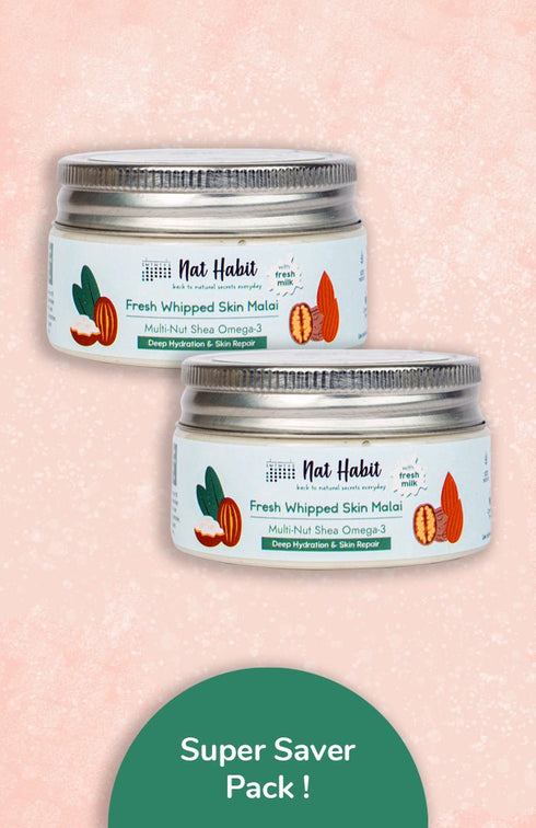 Nat Habit Multi Nut Shea Omega 3 Malai Pack Of 2 100ml Each