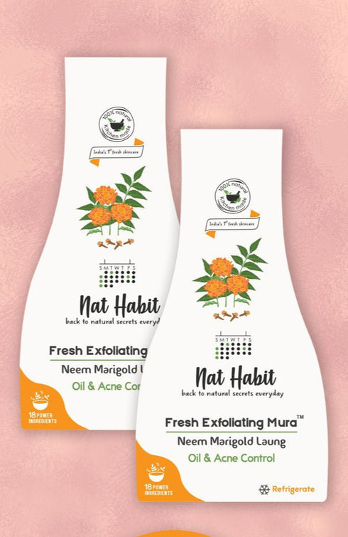 Nat Habit Neem Marigold Laung Exfoliating Mura Twin Pack 25g Each