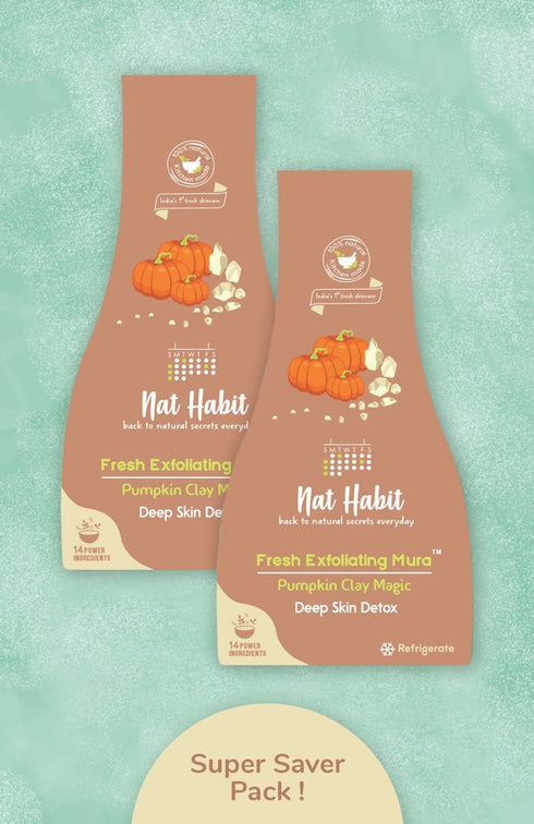 Nat Habit Pumpkin Clay Exfoliating Mura Twin Pack 25g Each