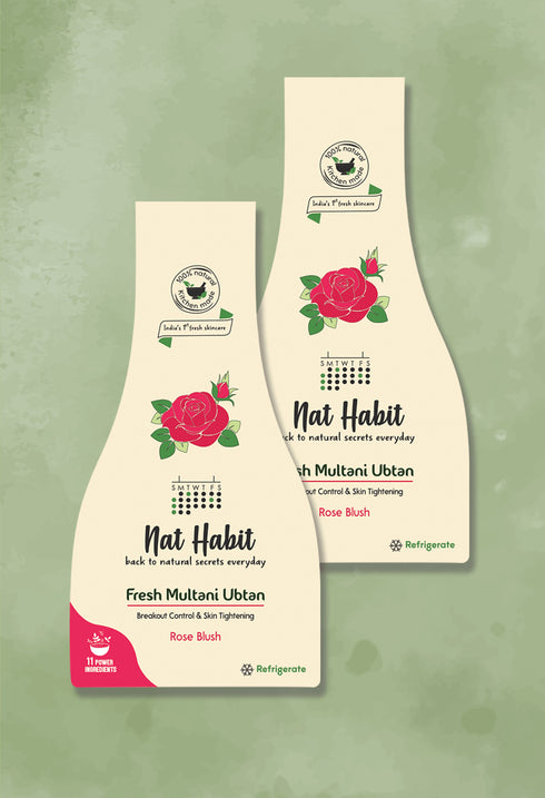 Nat Habit Rose Blush Multani Ubtan Twin Pack 40g Each