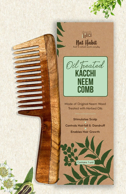 Nat Habit Wide Tooth Kacchi Neem Comb 50g