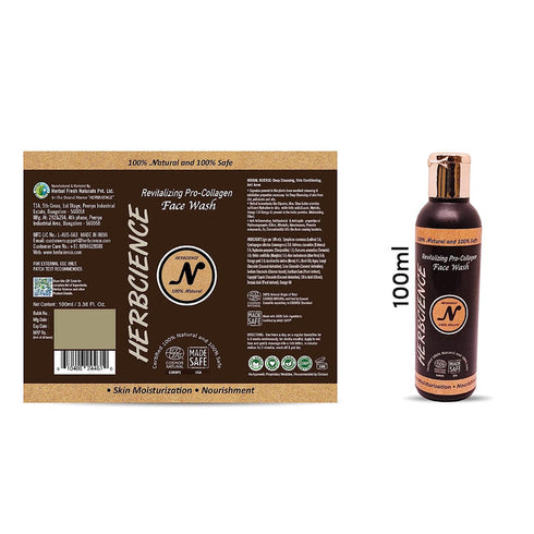 Herb Cience Travel Friendly Collagen Treatment Facial Routine | Face Wash 100ml + Face Cream 50ml + Body Lotion 100ml