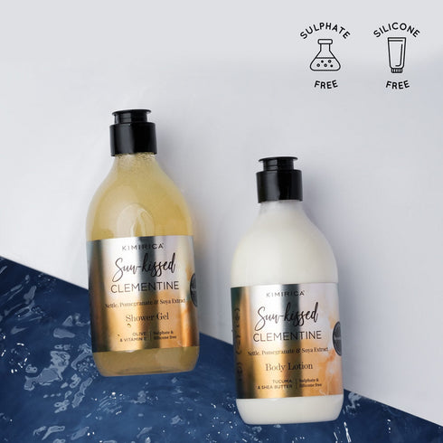 Kimirica Sun Kissed Clementine Shower Gel and Body Lotion Body Care Duo 300ml Each
