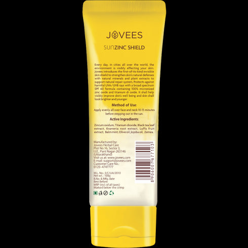 Jovees Herbal Sun Zinc Shield SPF 60 Broad Spectrum PA+++