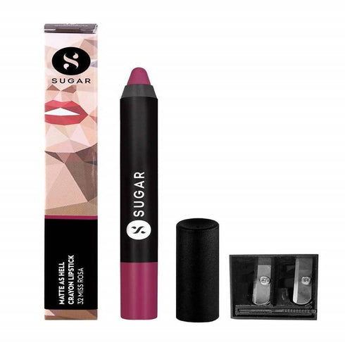 Sugar Matte As Hell Crayon Lipstick Miss Rosa | Dusky Rose