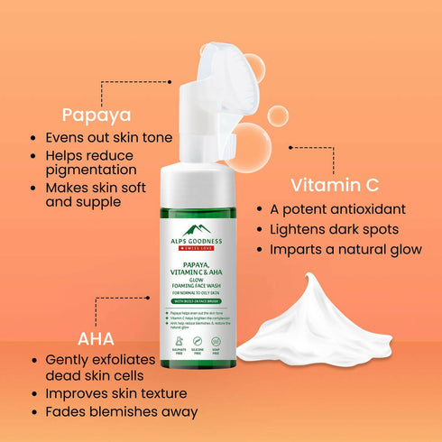 Alps Goodness Papaya Vitamin C and AHA Glow Foaming Face Wash