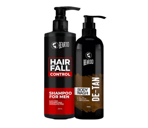 Beardo Hair Fall Control Shampoo & De Tan Bodywash Combo