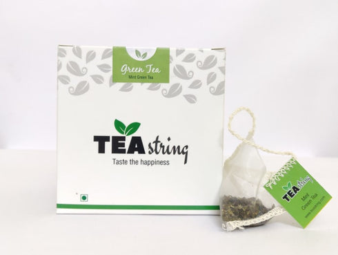 Tea String Mint Green Tea Bag, box of 16 tea bags