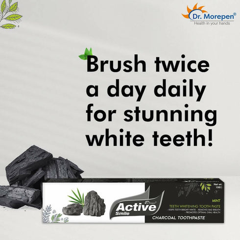 Dr. Morepen Active Smile Charcoal Toothpaste for Teeth Whitening And Bad Breath Removal