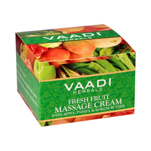 Vaadi Herbals Fresh Fruit Massage Cream with Apple Papaya & Kukum Butter 500 g
