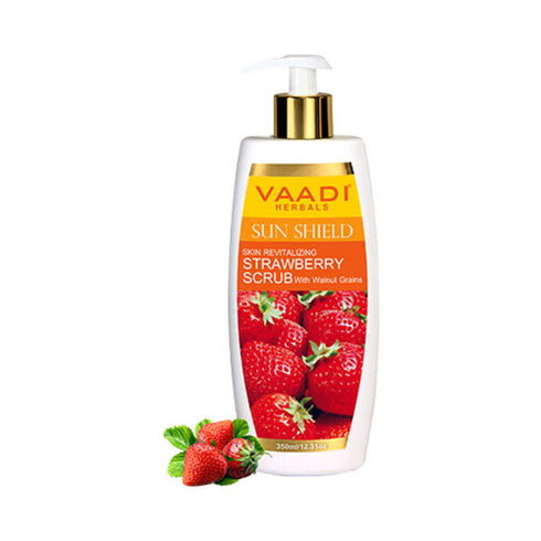Vaadi Herbals Strawberry Scrub Lotion with Walnut Grains 350 ml
