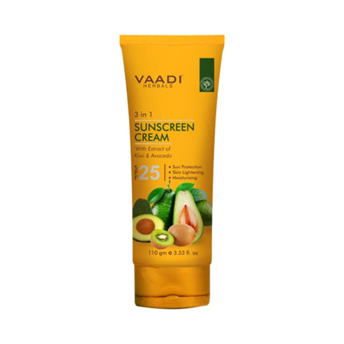 Vaadi Herbals Sunscreen Cream SPF 25 with Extracts of Kiwi & Avocado 110 g