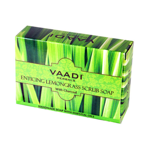 Vaadi Herbals Super Value Pack of 6 Enticing Lemongrass Scrub Soap 450g